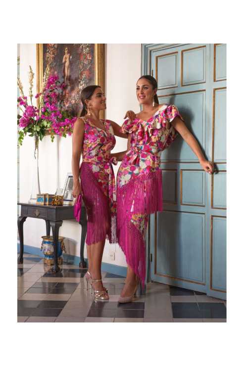 Vestido Romántico Flecos Vestido Romántico Flecos