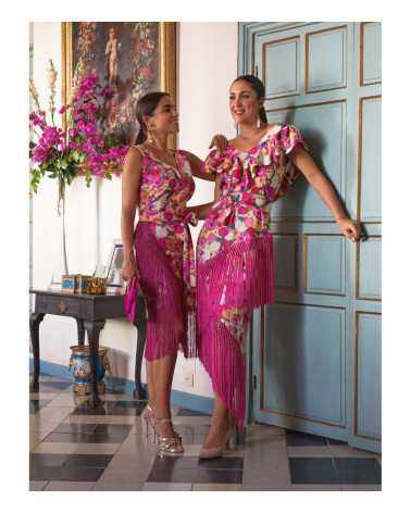 Vestido Romántico Flecos