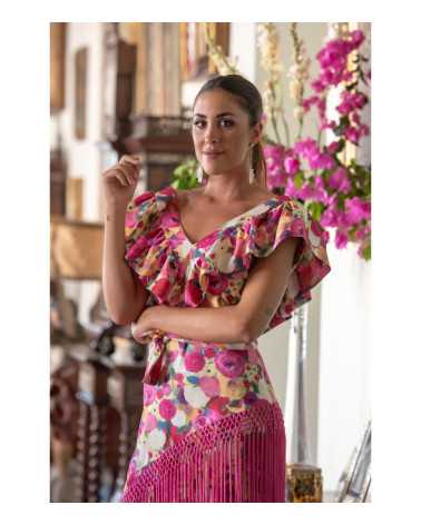 Vestido Romántico Flecos