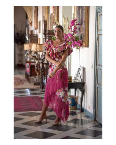 Vestido Romántico Flecos