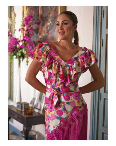 Vestido Romántico Flecos