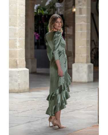 Zarina Verde Vestido: Elegancia en Cada Puntada
