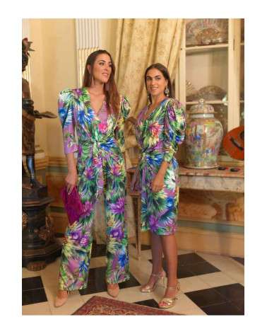 Vestido Aisha estampado tropical