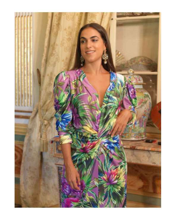 Vestido Aisha estampado tropical
