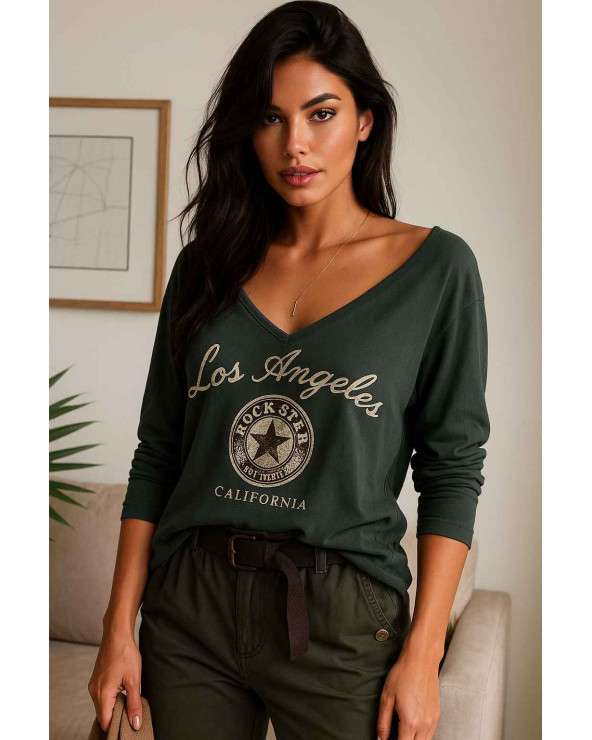 Camiseta Los Ángeles California Rock Star- Manga Larga