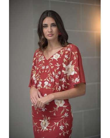 Vestido Jara Bordado, elegantey bohemi floral con Flecos