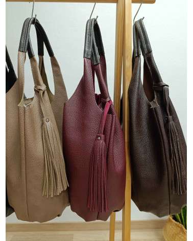 Bolso Iris, bolso con borla burdeos / Bolsos elegantes de Mujer