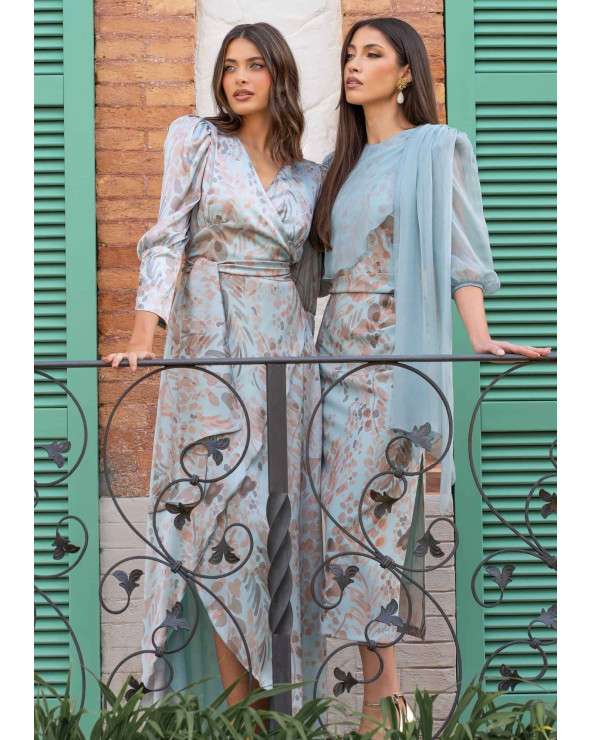 Vestido Largo Estampado Elegante Atelier