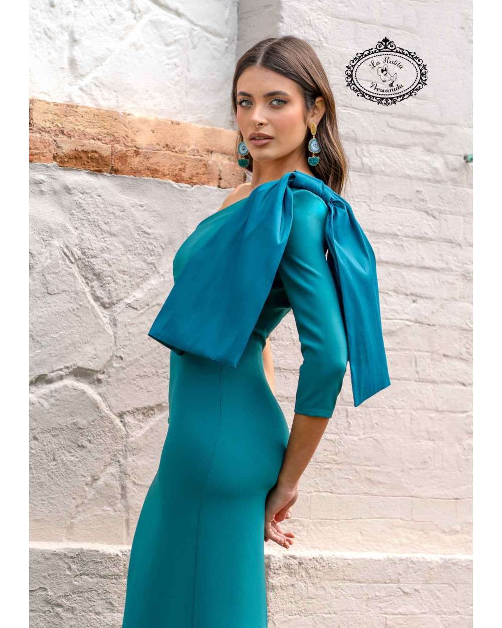 Vestido Sira midi asimétrico verde petróleo Vestido Sira midi asimétrico verde petróleo