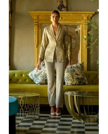 Conjunto Gaia Verde mujer elegante. Traje invitada.