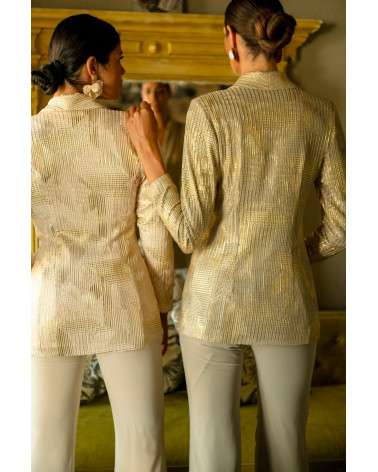 Conjunto Gaia Verde mujer elegante. Traje invitada.