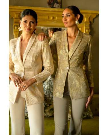 Conjunto Gaia Verde mujer elegante. Traje invitada.