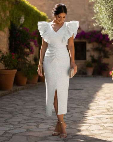 Vestido Amber Blacon con volantes y espalda abierta.