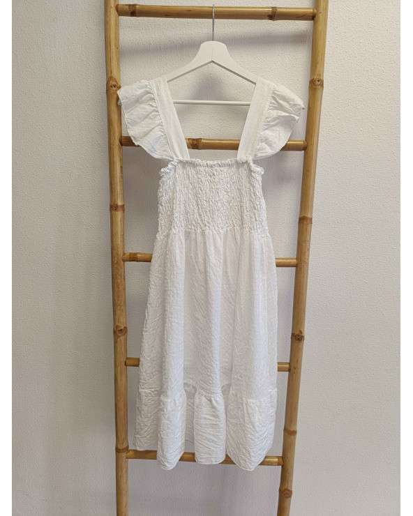 Vestido Blanco Vichy con Volantes La Ratita Presumida