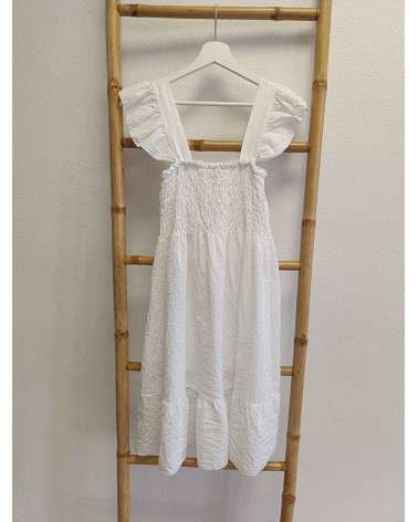 Vestido Blanco Vichy con Volantes La Ratita Presumida