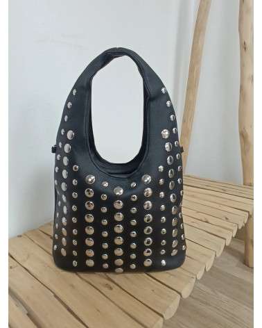 Bolso Tachuela Mujer Negro y Chocolate