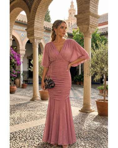Vestido Belina Largo de Fiesta Drapeado La Ratita Presumida