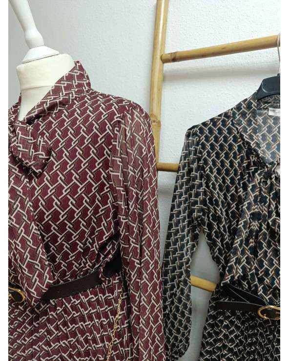 Vestido Luna Midi Estampado con Lazo La Ratita Presumida