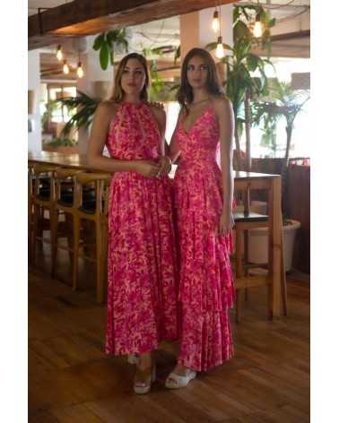 Vestido Antik Flor Fucsia