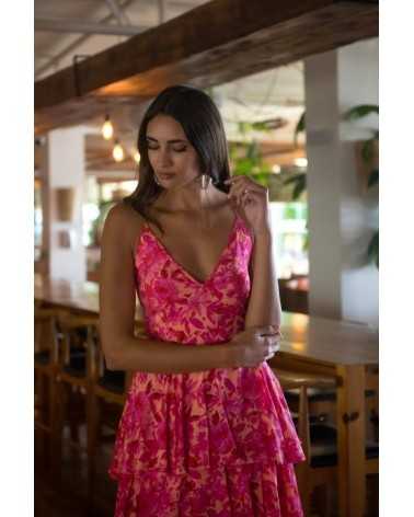 Vestido Antik Flor Fucsia
